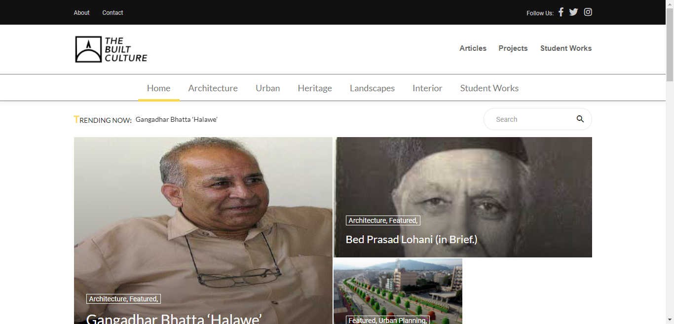 The Built Culture News Portal Website